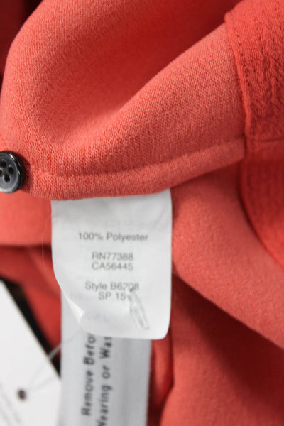Madewell Women Basic Orange Round Neck Short Sleeve Blouse Polyester Size M