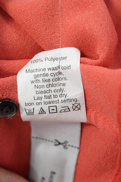 Madewell Women Basic Orange Round Neck Short Sleeve Blouse Polyester Size M