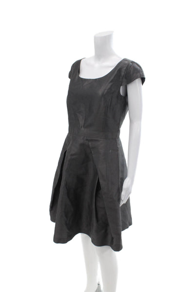 Armani Collezioni Women A-Line Fit and Flare Dark Gray Dress Size 10