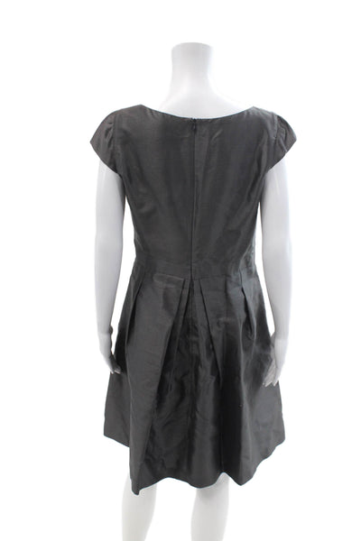 Armani Collezioni Women A-Line Fit and Flare Dark Gray Dress Size 10