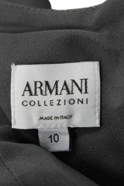 Armani Collezioni Women A-Line Fit and Flare Dark Gray Dress Size 10