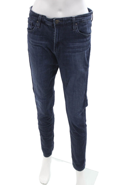 AG Adriano Goldschmied Mens Dark Blue Skinny Straight High Rise Jeans Size 31