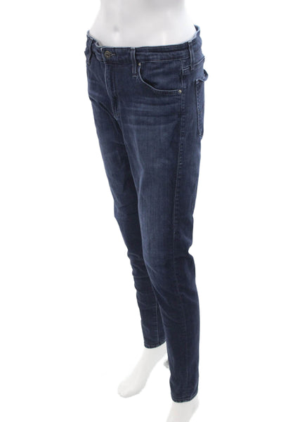 AG Adriano Goldschmied Mens Dark Blue Skinny Straight High Rise Jeans Size 31