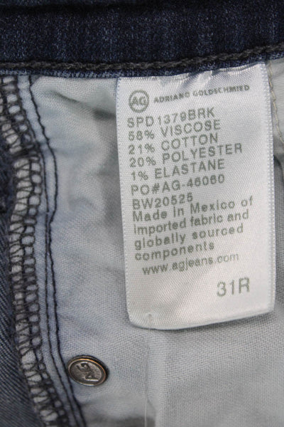 AG Adriano Goldschmied Mens Dark Blue Skinny Straight High Rise Jeans Size 31