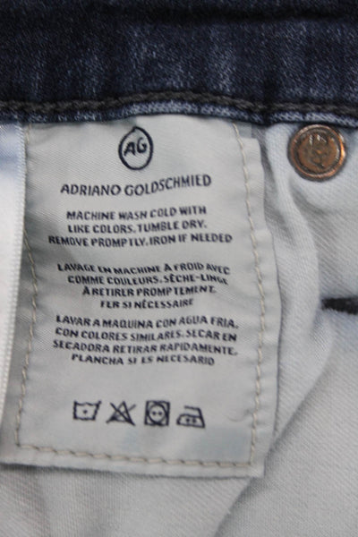 AG Adriano Goldschmied Mens Dark Blue Skinny Straight High Rise Jeans Size 31