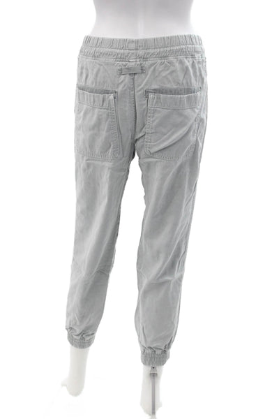 Zara Unisex Cropped Cargo Jogger Pants Gray Drawstring Cotton Blend Size XS