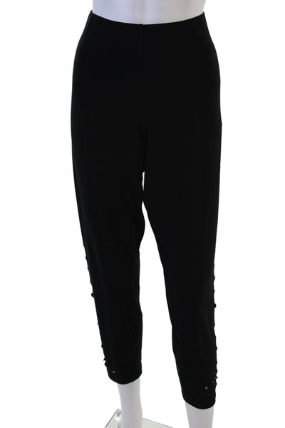 Sympli Womens Black Cropped Ankle Pants Polyester Spandex Size 14