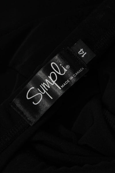Sympli Womens Black Cropped Ankle Pants Polyester Spandex Size 14