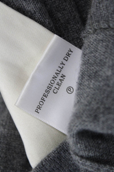 Tory Burch Womens 100% Cashmere V Neck Sleeveless Tank Sweater Gray Tie Size XS