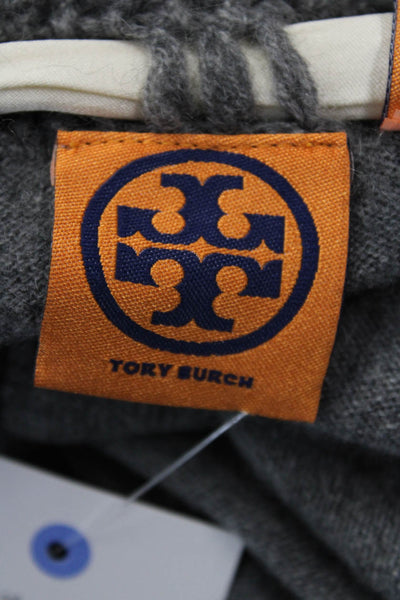 Tory Burch Womens 100% Cashmere V Neck Sleeveless Tank Sweater Gray Tie Size XS