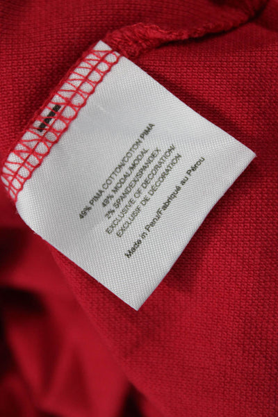 Tory Burch Women Red High Neck Sleeveless Tank Button Size S