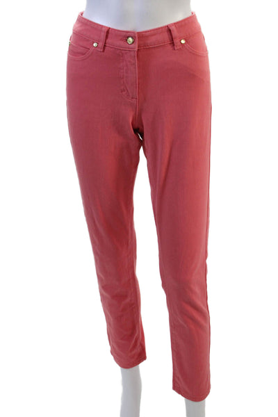 J. Mclaughlin Women Ankle Cropped Pink Pants Button Closure Size 4
