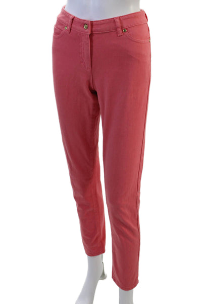 J. Mclaughlin Women Ankle Cropped Pink Pants Button Closure Size 4