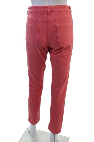 J. Mclaughlin Women Ankle Cropped Pink Pants Button Closure Size 4
