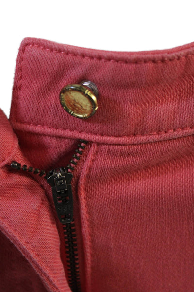 J. Mclaughlin Women Ankle Cropped Pink Pants Button Closure Size 4
