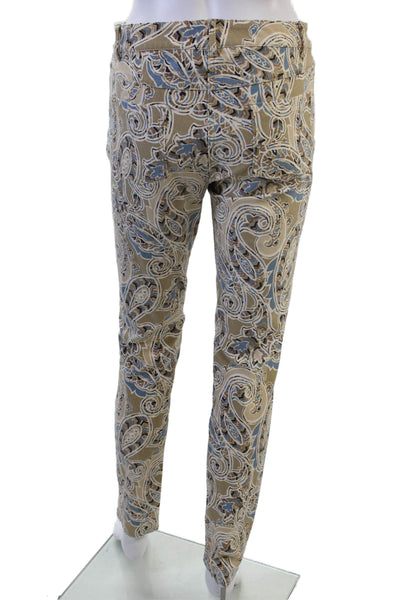 J. Mclaughlin Womens Ankle Dress Pants Beige Paisley Size 4