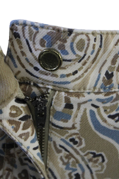 J. Mclaughlin Womens Ankle Dress Pants Beige Paisley Size 4