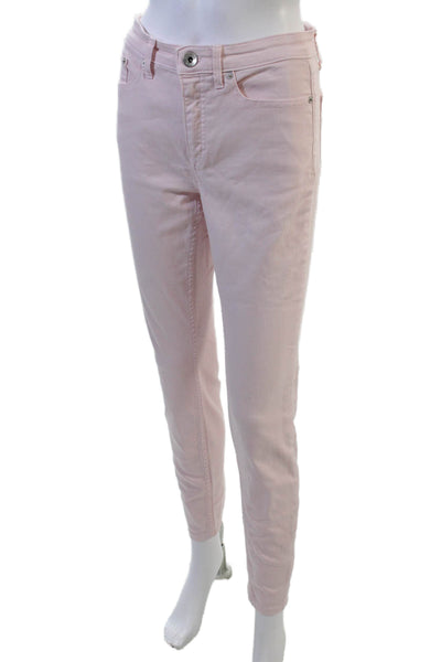 Vineyard Vines Womens Ankle Cropped Pink Solid Preppy Pants Button Size 27