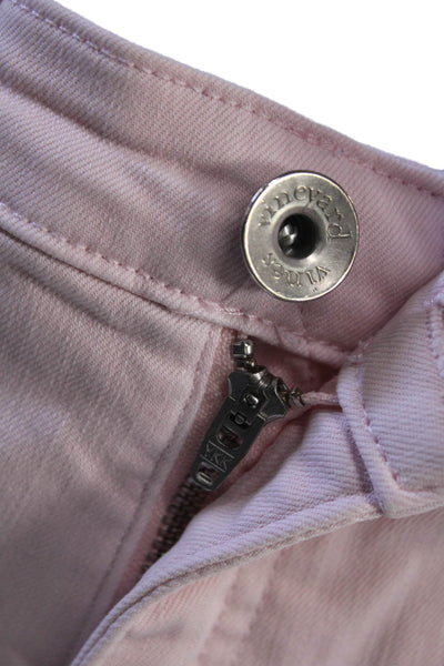 Vineyard Vines Womens Ankle Cropped Pink Solid Preppy Pants Button Size 27