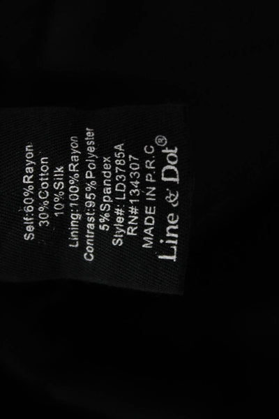 Line + Dot Womens Sheath Mini Dress Black Sleeveless Round Neck Size S