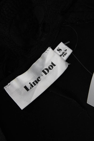 Line + Dot Womens Sheath Mini Dress Black Sleeveless Round Neck Size S