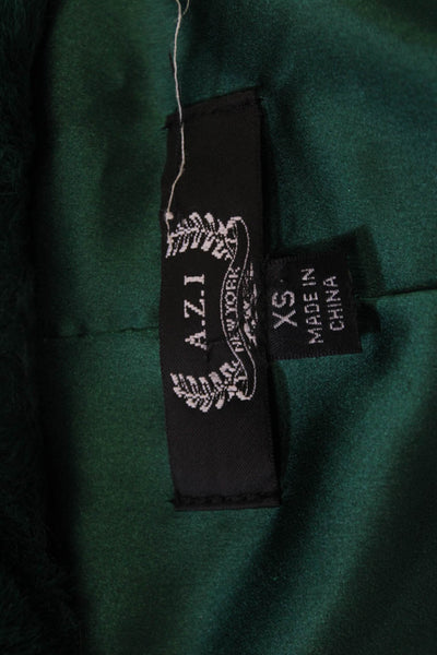 A.Z.I Womens Collared Classic Green Polyester Jacket Long Sleeve Size XS