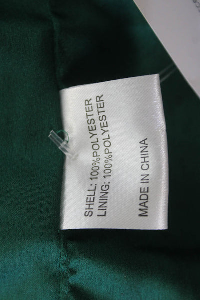 A.Z.I Womens Collared Classic Green Polyester Jacket Long Sleeve Size XS