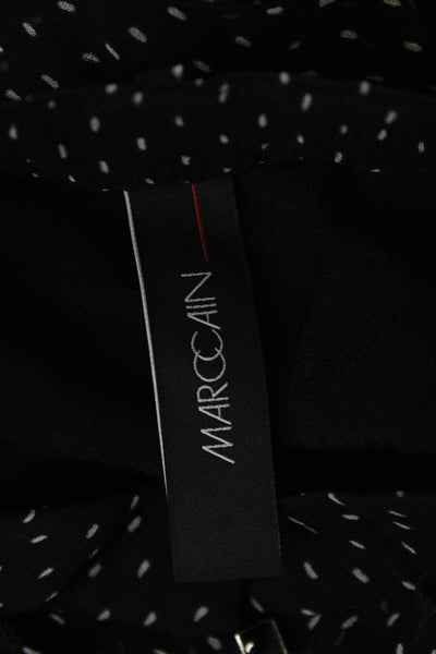 Marccain Women Collared Polka Dot Viscose Button Long Sleeve Blouse Size 3