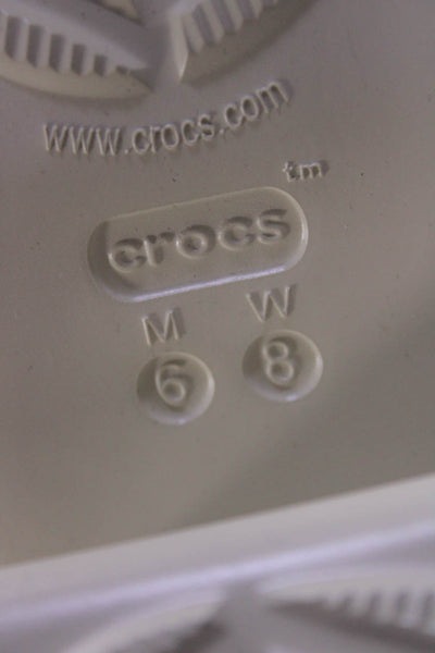 Crocs Womens Slide On Platform Mule Pumps Off White Size 8