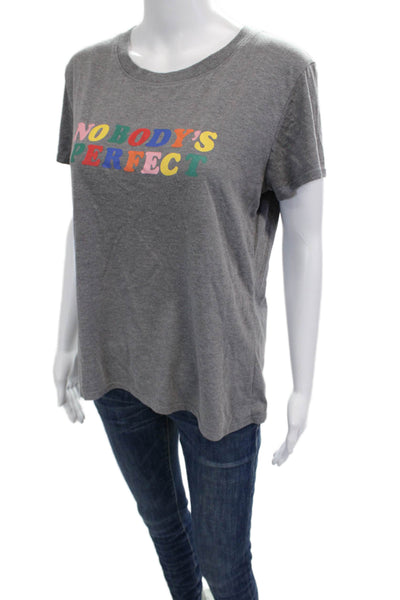Sub_Urban Riot Women Crewneck Graphic Quote T-Shirt Gray Short Sleeve Size M