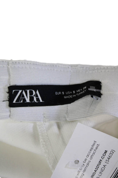 Zara Womens Dress Pants White Zip Size S