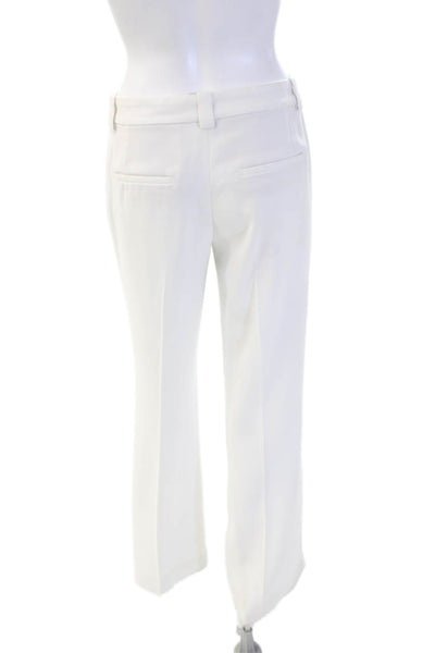 Zara Womens Dress Pants White 100% Polyester Hook & Eye Classic Size XS