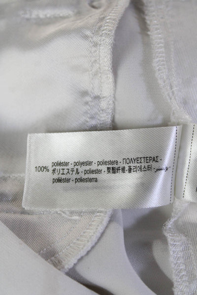 Zara Womens Dress Pants White 100% Polyester Hook & Eye Classic Size XS