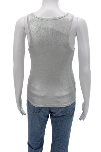 Zara Women Gray 90s Basic Sleeveless Tank Round Neck Size S