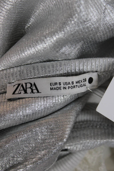 Zara Women Gray 90s Basic Sleeveless Tank Round Neck Size S