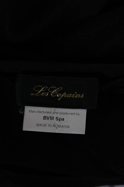 Les Copains Women Black Basic Short Sleeve T-Shirt Round Neck Size L