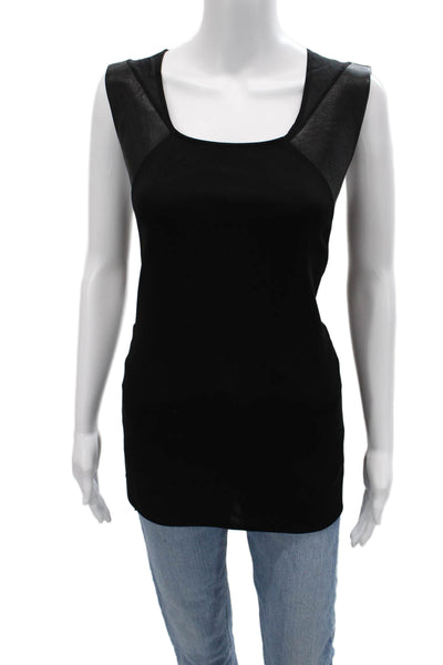 DKNY Women Sleeveless Square Neck Tunic Tank Black Size L