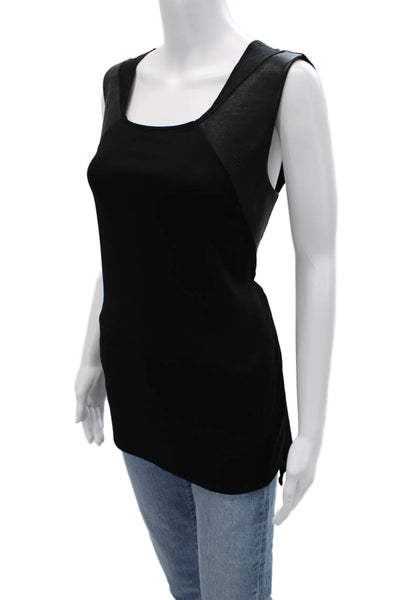 DKNY Women Sleeveless Square Neck Tunic Tank Black Size L