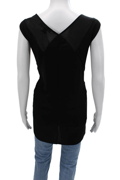 DKNY Women Sleeveless Square Neck Tunic Tank Black Size L