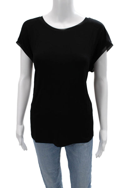 Tahari Women Basic Black Round Neck Sleeveless T-Shirt Size L