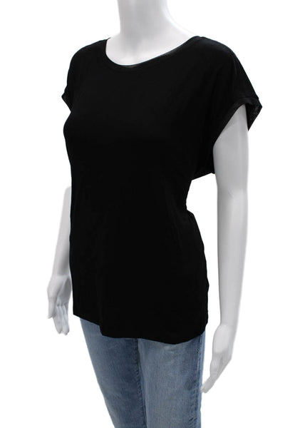 Tahari Women Basic Black Round Neck Sleeveless T-Shirt Size L
