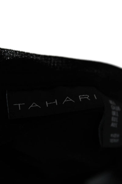 Tahari Women Basic Black Round Neck Sleeveless T-Shirt Size L