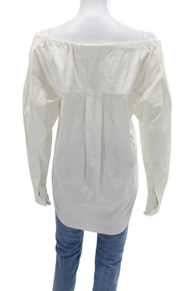Theory Womens Button Up Long Sleeve White Top Size S