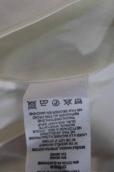 Theory Womens Button Up Long Sleeve White Top Size S