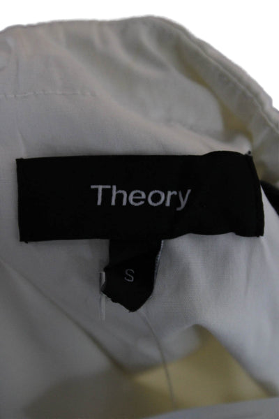 Theory Womens Button Up Long Sleeve White Top Size S