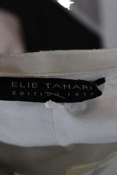 Elie Tahari Women White Sleeveless Round Neck Tank Size L