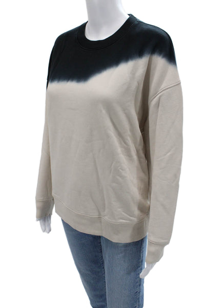 ATM Unisex Pullover Sweatshirts Beige Cotton Crew Neck Long Sleeve Size S