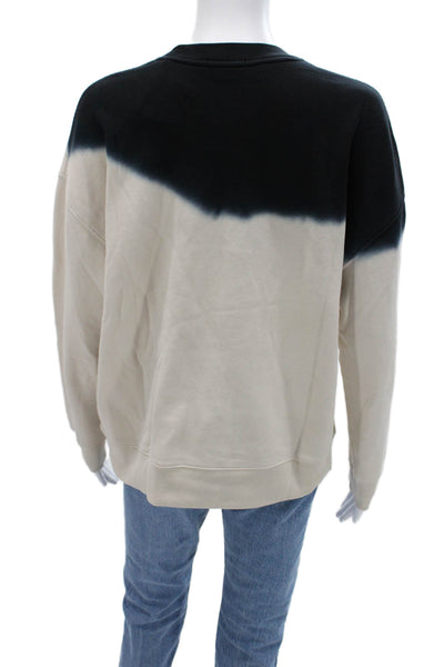 ATM Unisex Pullover Sweatshirts Beige Cotton Crew Neck Long Sleeve Size S