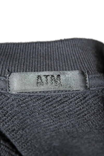 ATM Unisex Pullover Sweatshirts Beige Cotton Crew Neck Long Sleeve Size S