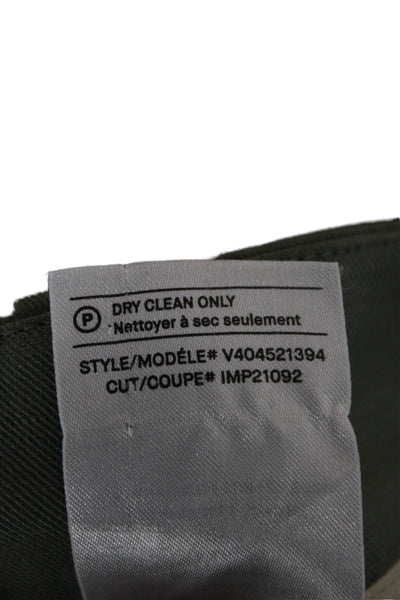 Vince Unisex Green Ankle Cropped Dress Pants Linen Blend Size 12